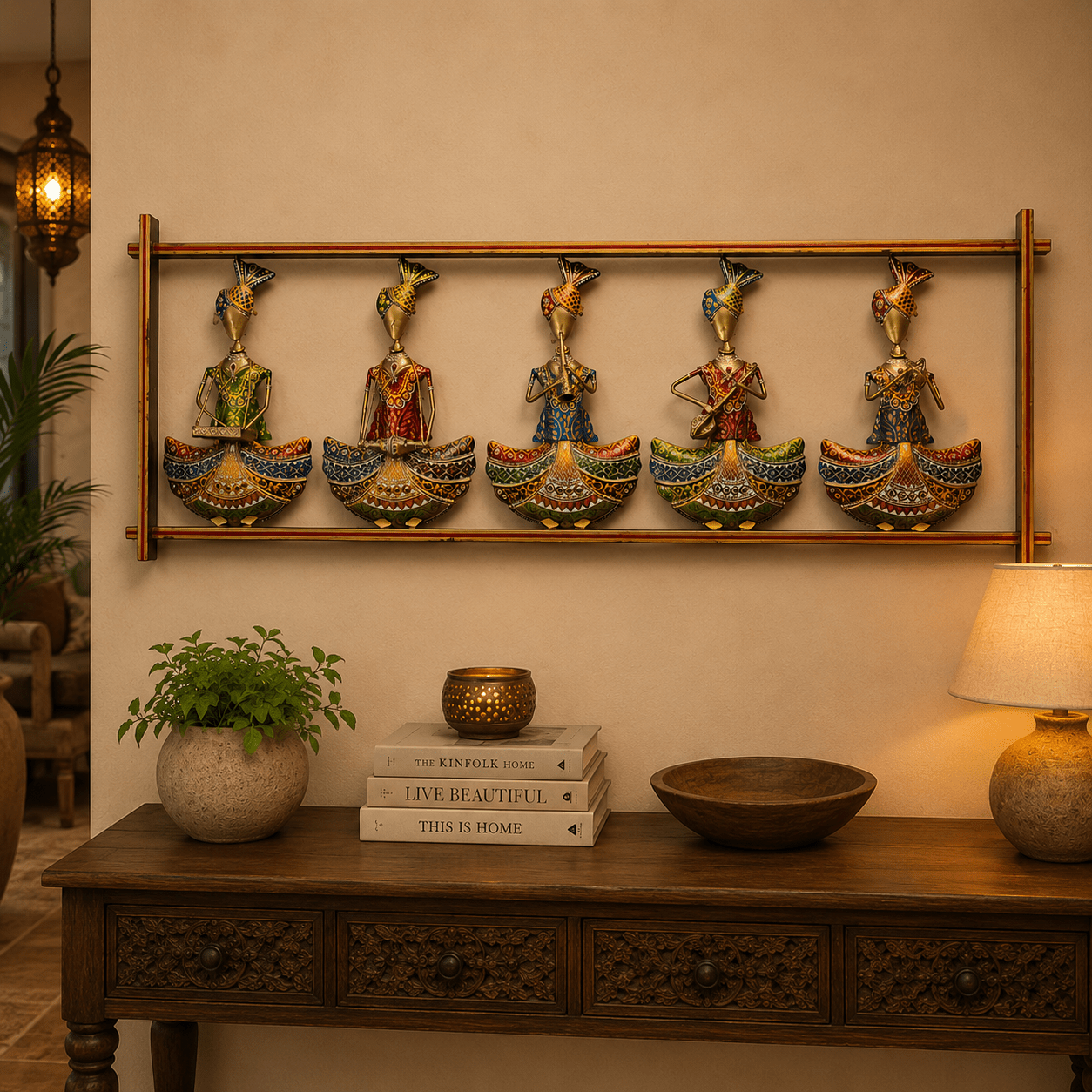 Cuadro Decorativo Panchavaadya Ensamble Musical en Metal - BOUTIQUEDELAINDIA