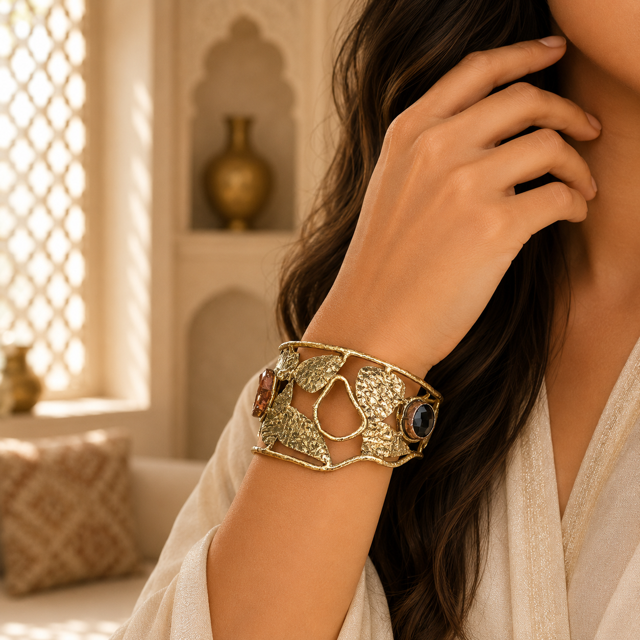 Brazalete Aranya Shakti de la Fuerza Natural con Piedras Semipreciosas