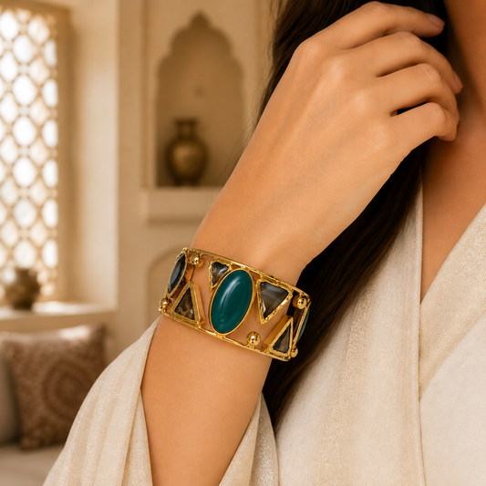 Mayura Ratna Bracelet with Semi-Precious Stones