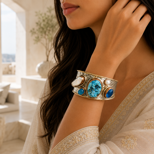 Neelam Ganga Bracelet with Semi-Precious Stones