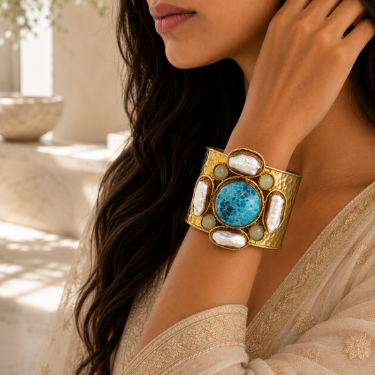 Chandra Sagara Lunar Serenity Bracelet with Semiprecious Stones