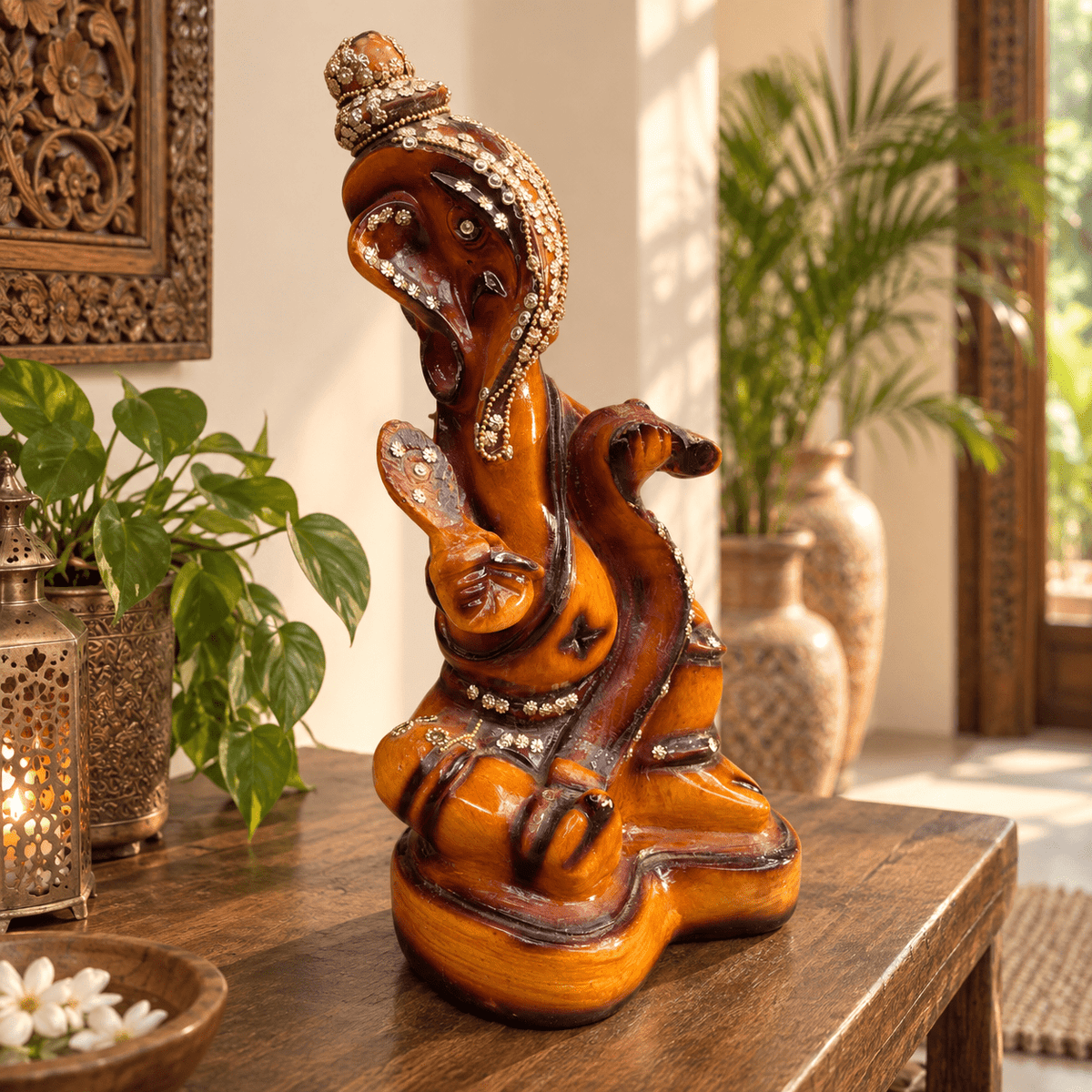 Ganesha Decorativo Ananda con Detalles Dorados - BOUTIQUEDELAINDIA