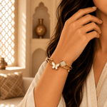 Pulsera Anaya Mariposa y Flor en Bronce - BOUTIQUEDELAINDIA