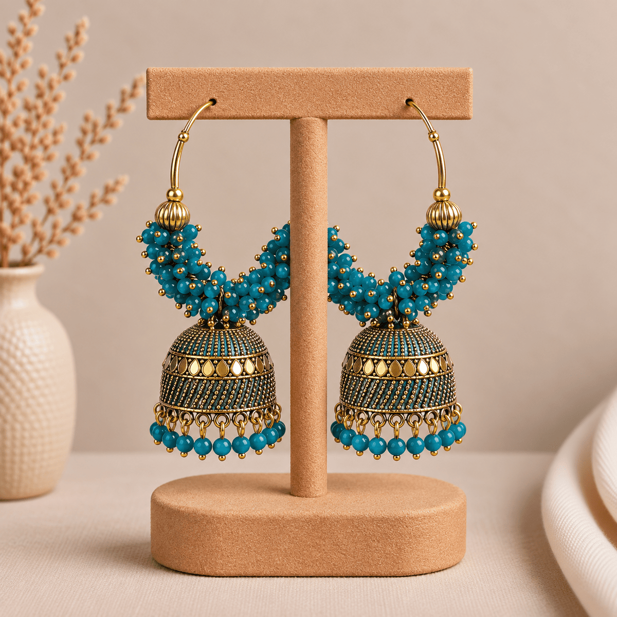 Aretes Jhumka Samira en Bronce - BOUTIQUEDELAINDIA