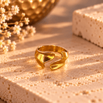 Anillo Naira Ondas Abiertas en Bronce Dorado - BOUTIQUEDELAINDIA