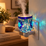 Lámpara Humidificadora Neel Azul de Mosaico con Esenciero - BOUTIQUEDELAINDIA