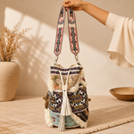Bolso Bandolera Ishira Bordado en Algodón - BOUTIQUEDELAINDIA