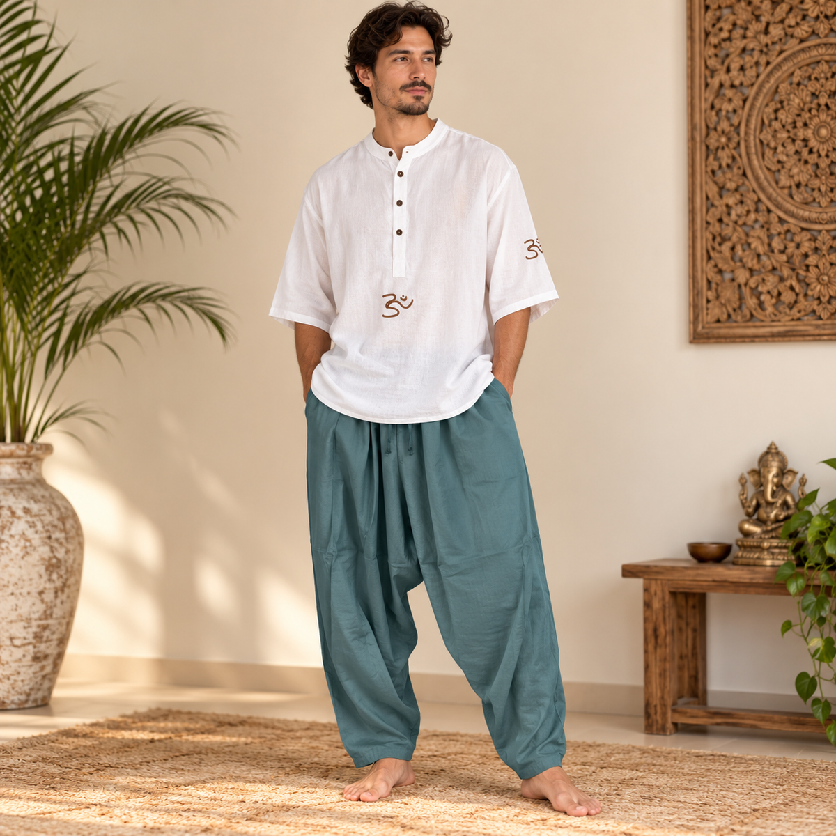 Kurta Corta para Hombre Estilo Camiseta - BOUTIQUEDELAINDIA