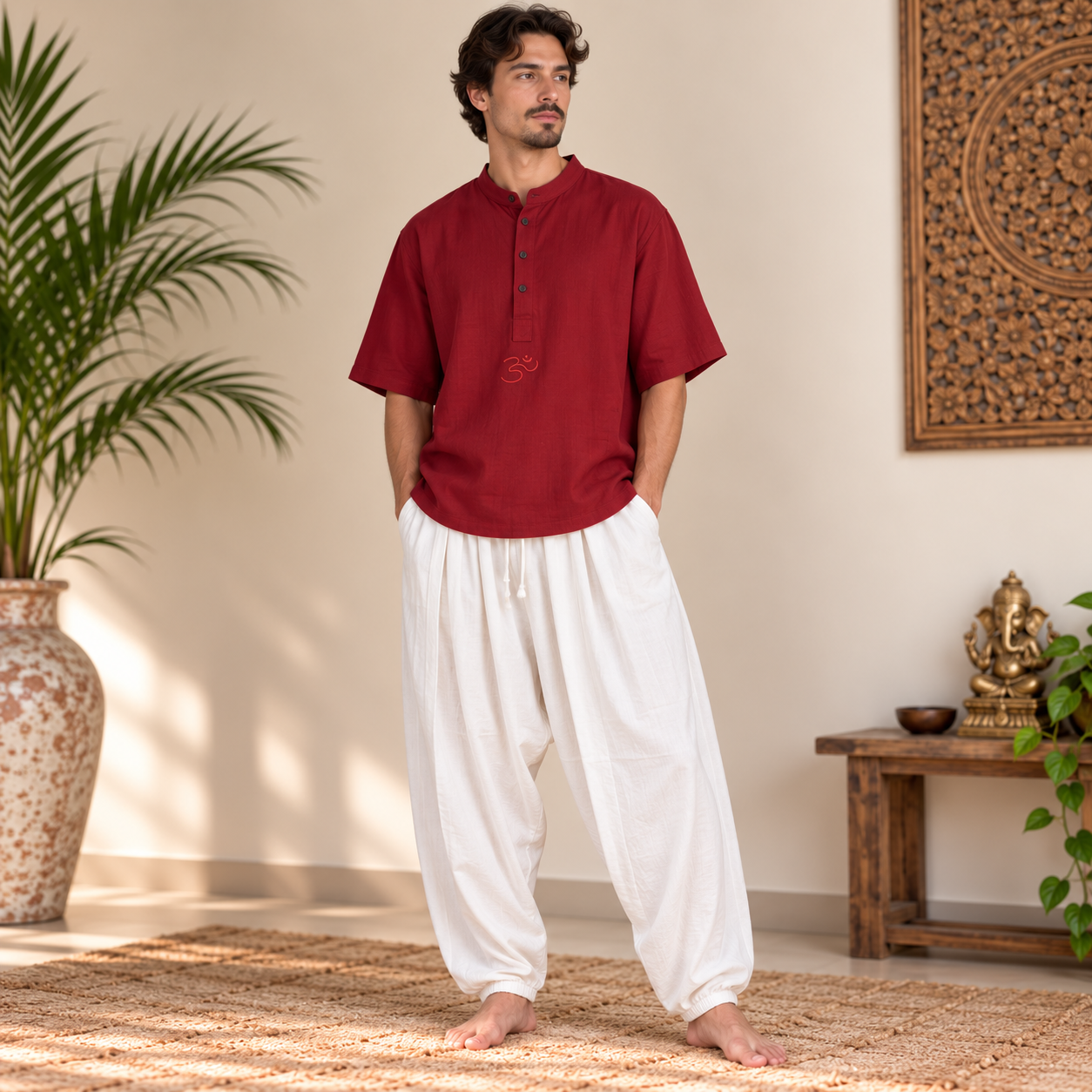 Kurta Corta para Hombre Estilo Camiseta - BOUTIQUEDELAINDIA