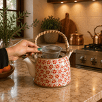Tetera Artesanal Antalya Floral con Infusor - BOUTIQUEDELAINDIA
