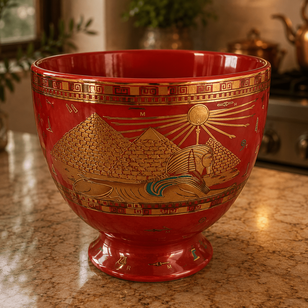 Taza con Plato Egipto Imperial Rojo - BOUTIQUEDELAINDIA