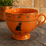 Taza con Plato Bastet Terracota - BOUTIQUEDELAINDIA