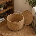 Canasta Artesanal Bandhan con Tapa y Cierre - BOUTIQUEDELAINDIA