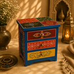 Joyero Organizador Trisha Artesanal Azul - BOUTIQUEDELAINDIAENCOLOMBIA