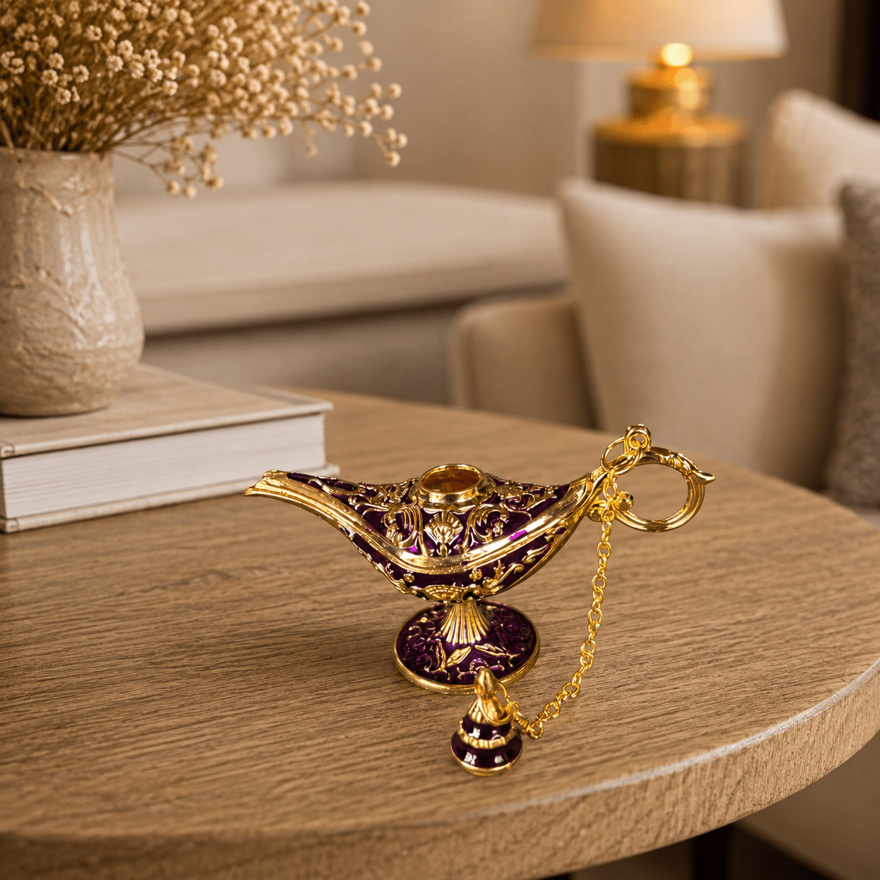 Figura Decorativa Mini Lámpara de Aladino Noor Morada - BOUTIQUEDELAINDIA