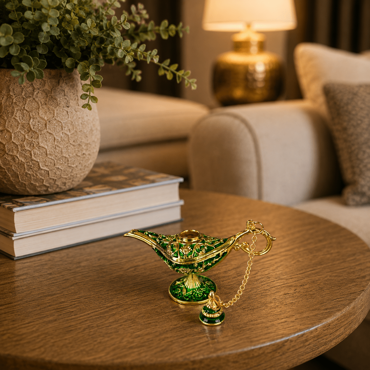 Figura Decorativa Mini Lámpara de Aladino Noor Verde - BOUTIQUEDELAINDIA