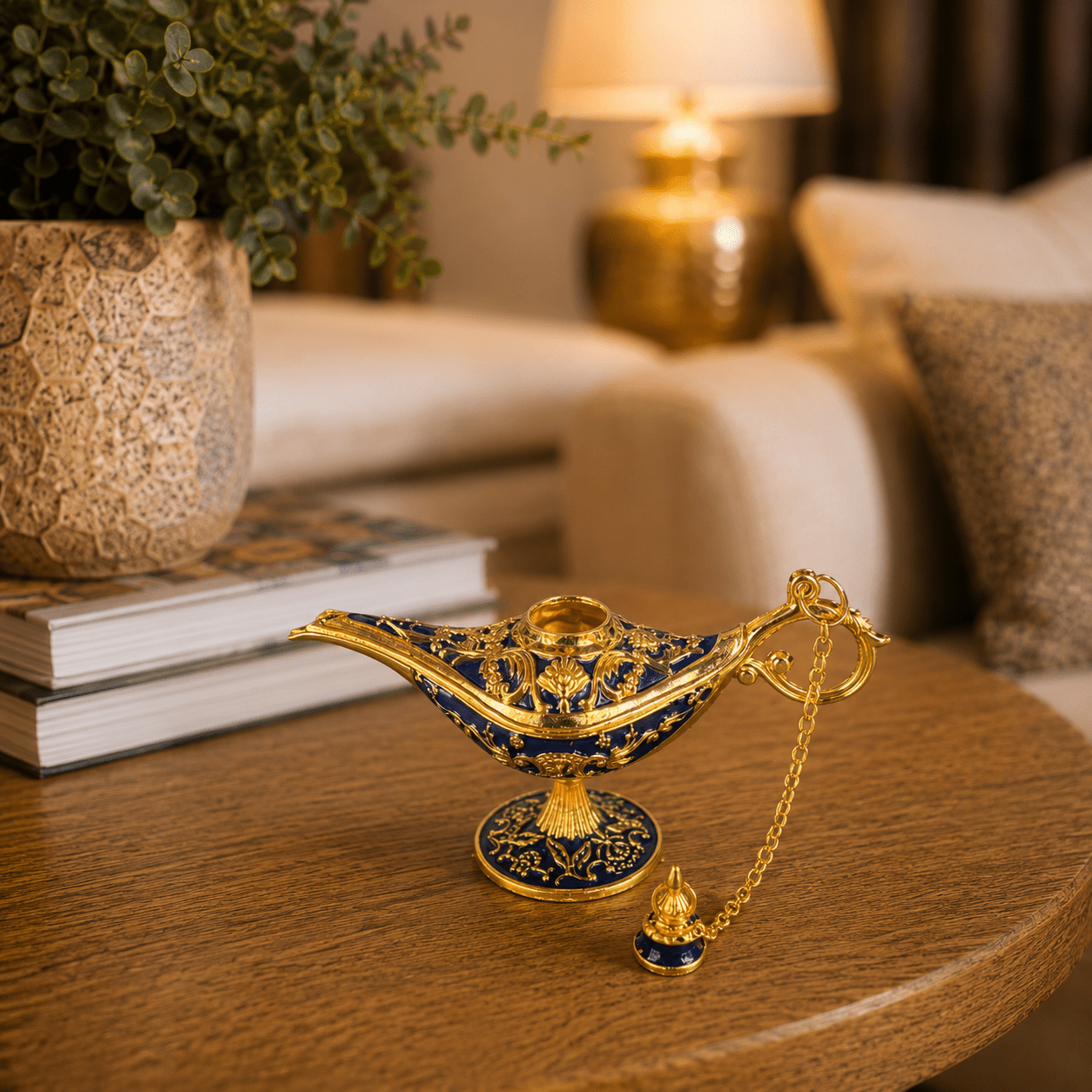 Figura Decorativa Mini Lámpara de Aladino Noor Azul - BOUTIQUEDELAINDIA