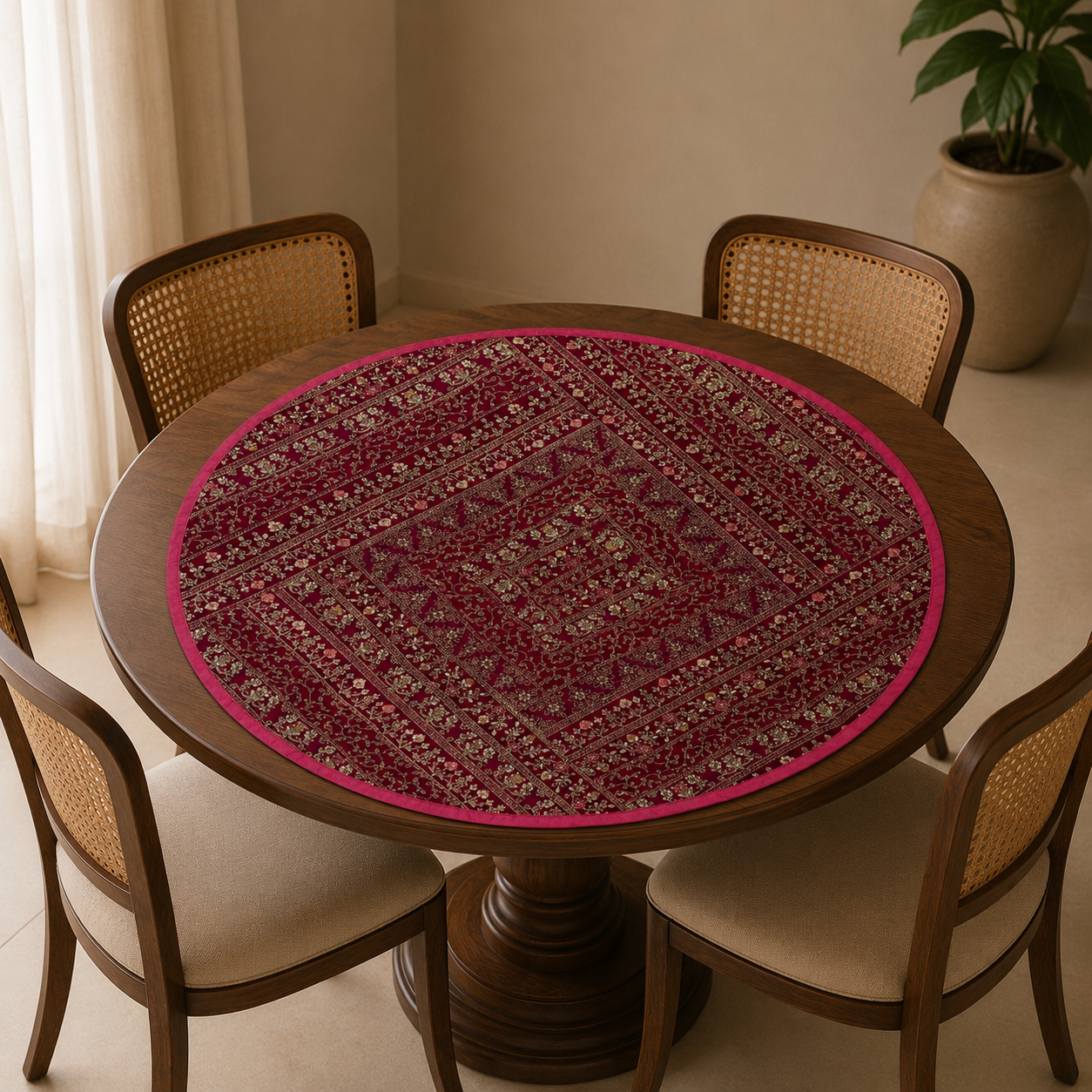 Centro de Mesa Circular Padma Rani Fucsia