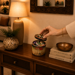 Joyero Caja Cilíndrica Artesanal Chakra - BOUTIQUEDELAINDIA