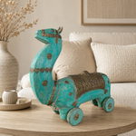Figura Decorativa Caballo Ashva Real con Ruedas - BOUTIQUEDELAINDIA