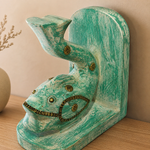 Peces Imperiales Sujeta Libros en Madera - BOUTIUEDELAINDIA