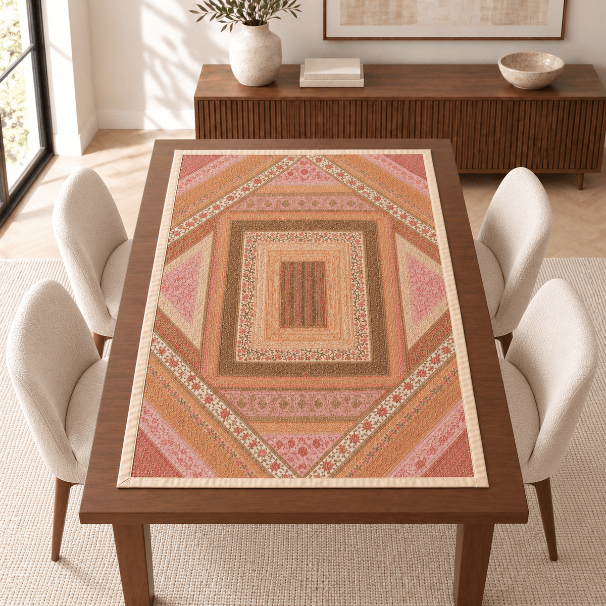 Centro de Mesa o Mantel Ornamentado Bordado - BOUTIQUEDELAINDIA