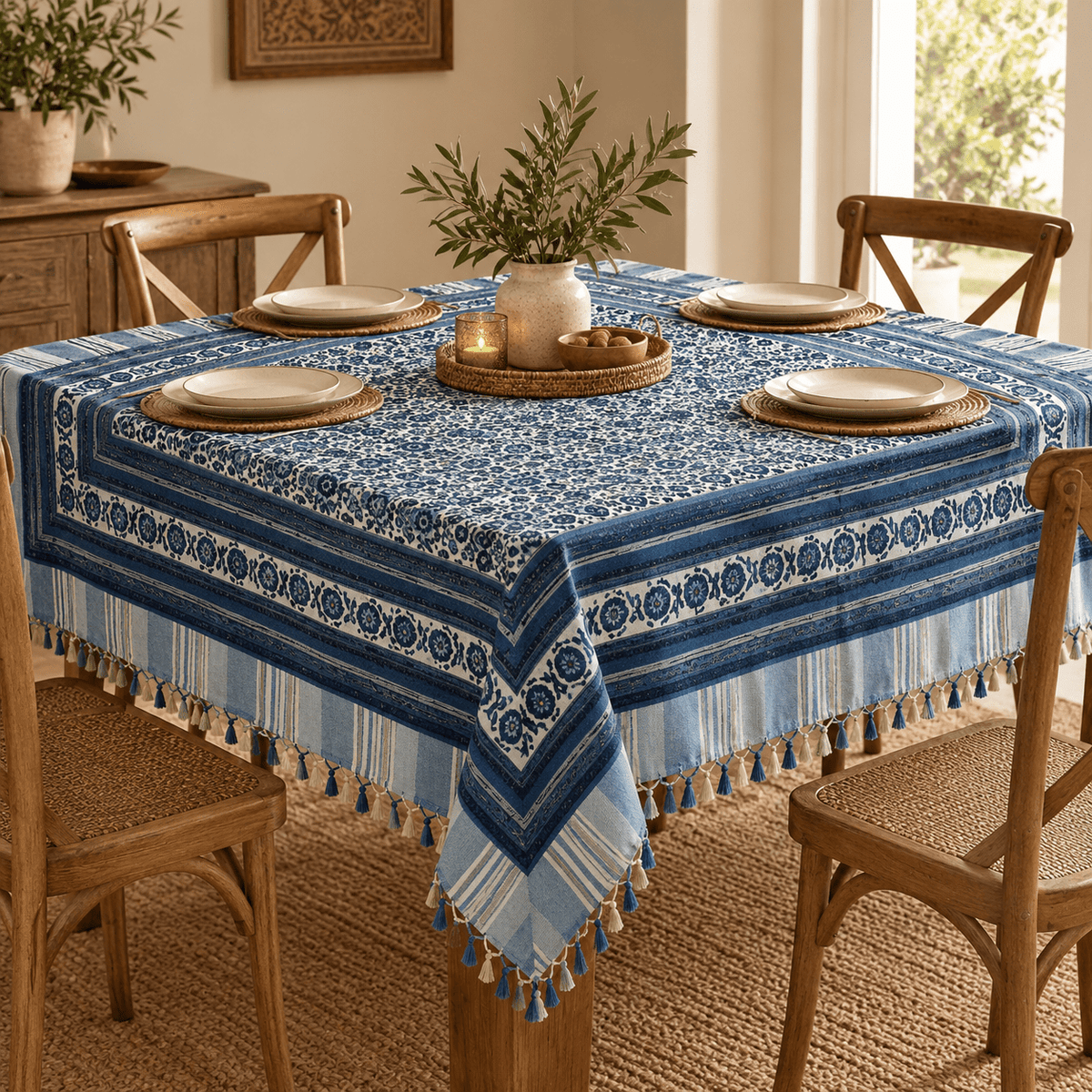 Tapiz Decorativo Rajput Azul Índigo - BOUTIQUEDELAINDIA
