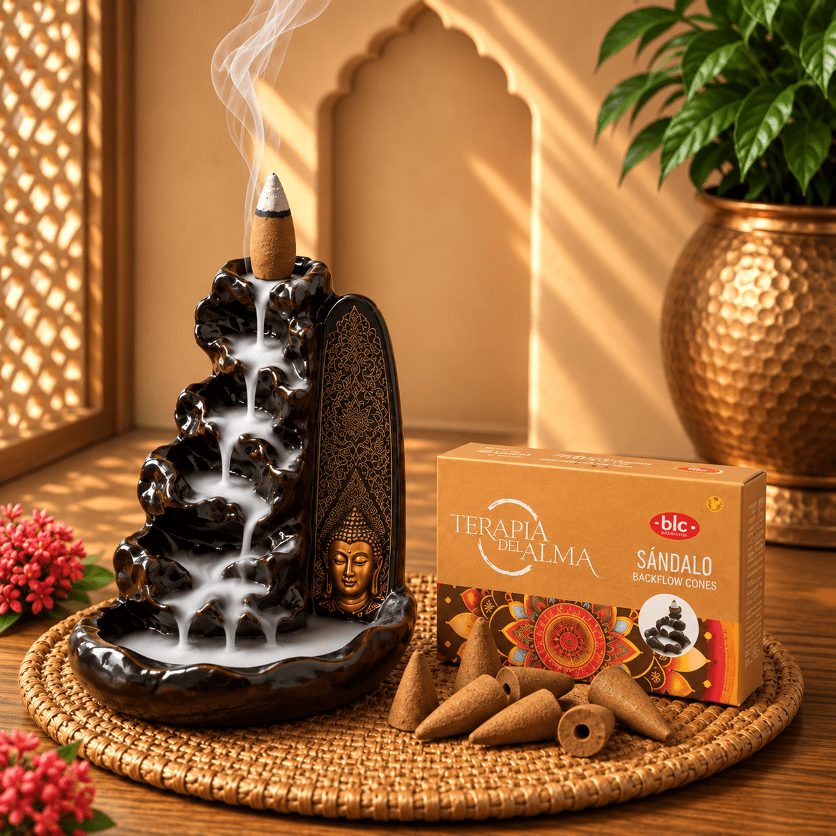 Incienso Bic Cono - Cascada de Sándalo PPM2.4K - BOUTIQUEDELAINDIA