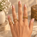 Combo Samira de 3 Anillos en Bronce Dorado - BOUTIQUEDELAINDIA