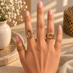 Combo Kavya de 3 Anillos en Bronce Dorado - BOUTIQUEDELAINDIA