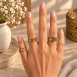 Combo Priya de 3 Anillos en Bronce Dorado - BOUTIQUEDELAINDIA