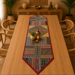 Cetro de mesa Hindú, Camino de mesa, Mantel, Pie de cama, Boutique de la India
