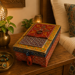 Joyero Artesanal Shringar con Espejo Plegable - BOTIQUEDELAINDIA