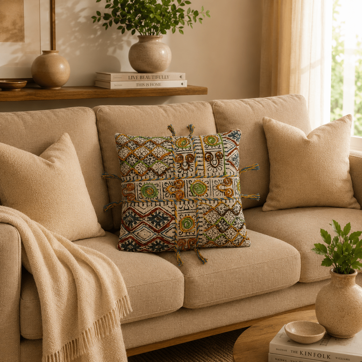 Cojín Patchwork Veda Heritage de la India - R40 - BOUTIQUEDELAINDIA