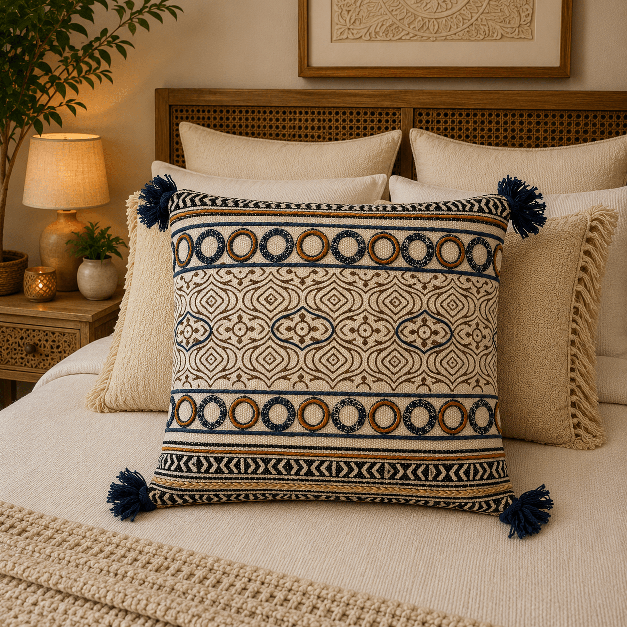 Cojín Decorativo Ishani Índigo - R40 - BOUTIQUEDELAINDIA