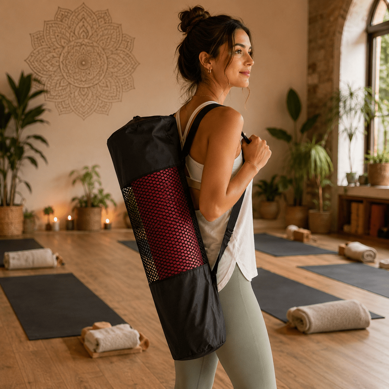 Mat de Yoga Shanti con Estuche incluido - Rojo - BOUTIQUEDELAINDIA
