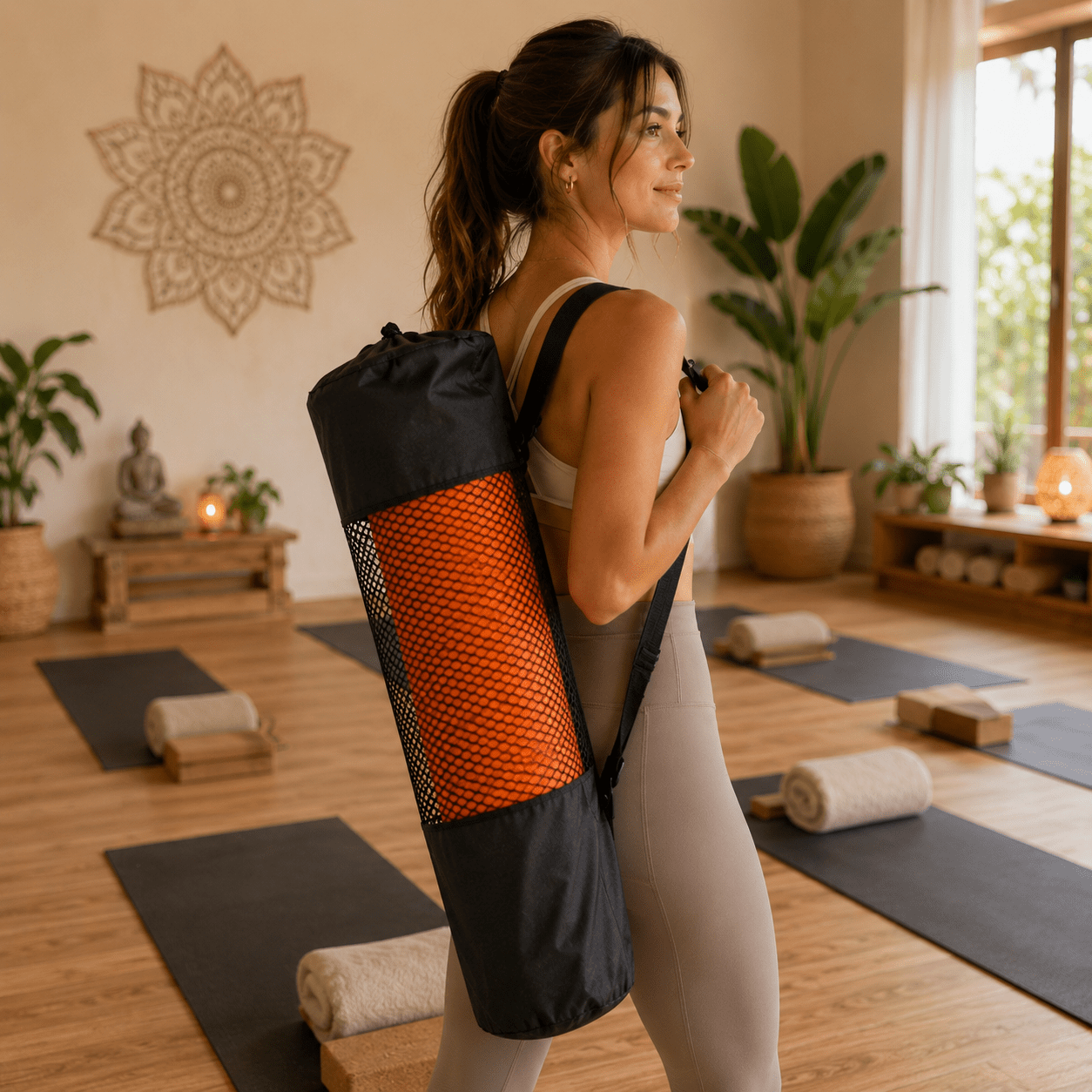 Mat de Yoga Shanti con Estuche incluido - Naranja - BOUTIQUEDELAINDIA
