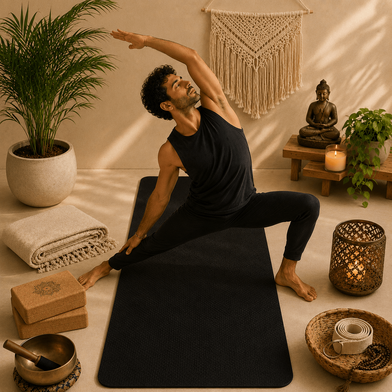 Mat de Yoga Shanti con Estuche incluido - Negro - BOUTIQUEDELAINDIA