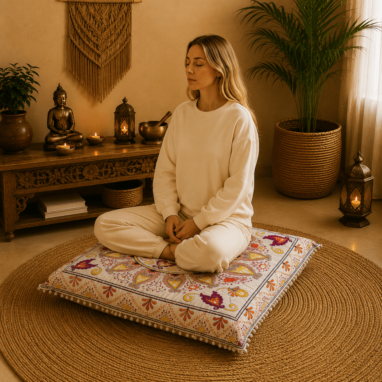 Cojín de Meditación Mándala Maharani - BOUTIQUEDELAINDIA