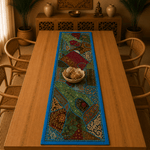 Centro de Mesa Decorativo Turquesa con Bordado Artesanal - BOUTIQUEDELAINDIA