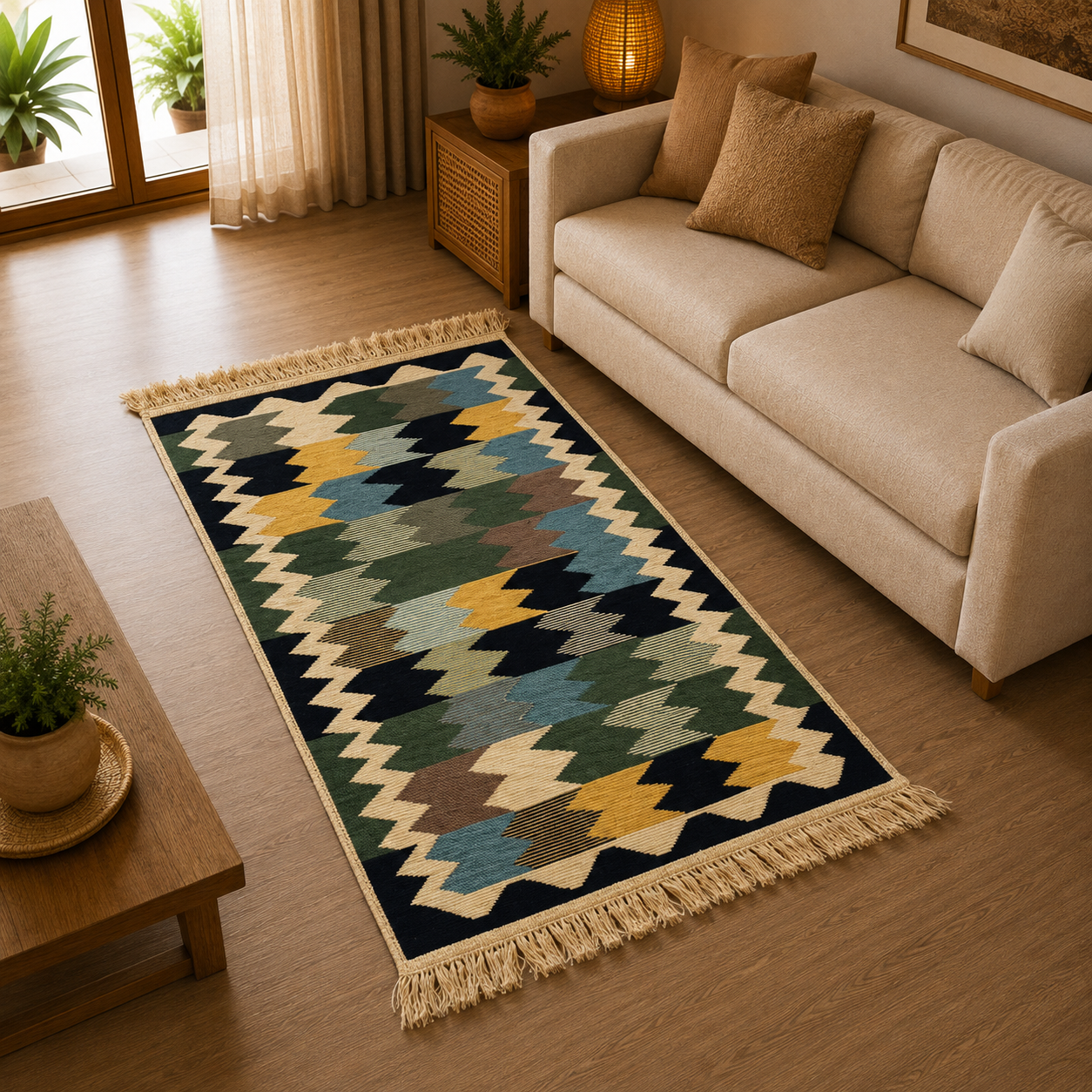 Tapete artesanal Hindú, Alfombra Hindú - BOUTIQUEDELAINDIA