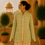 Chaqueta Doble Faz Oliva Mandarina - BOUTIQUEDELAINDIA