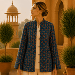 Chaqueta Doble Faz Índigo Floral - BOUTIQUEDELAINDIA