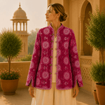 Chaqueta Doble Faz Rosa Floral - BOUTIQUEDELAINDIA