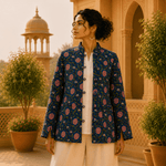 Chaqueta Doble Faz Indigo Lotus - BOUTIQUEDELAINDIA
