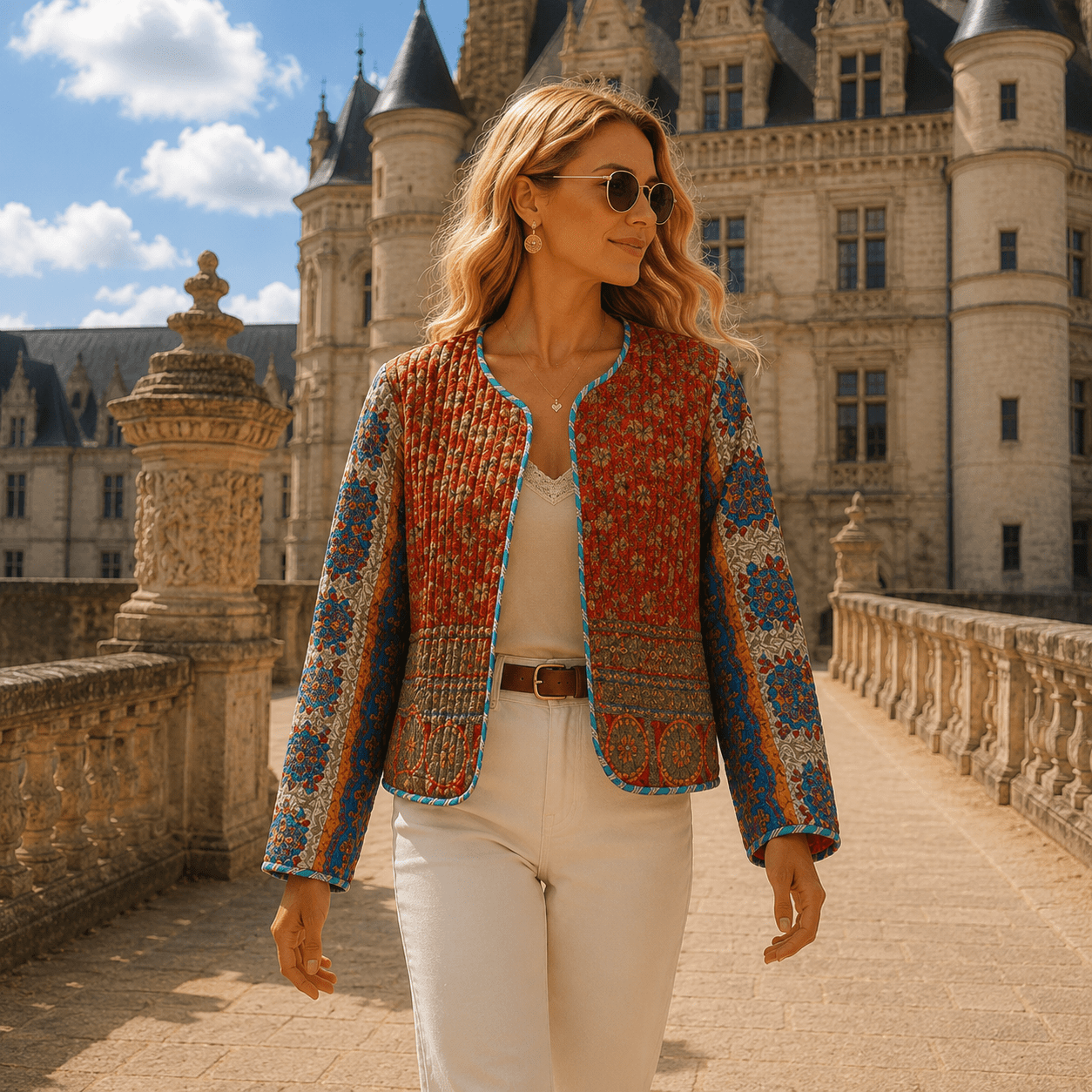 Chaqueta Corta Tvesa 100% en Seda - BOUTIQUEDELAINDIA