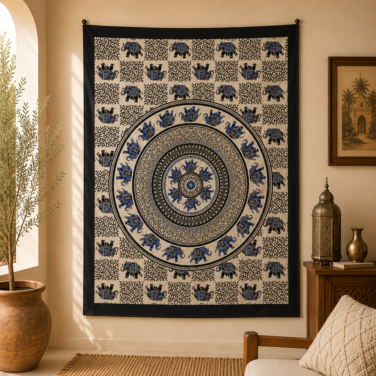 Tapiz decorativo grande, tapiz de pared, tapiz mandala, tela decorativa, Boutique de la India en Colombia 