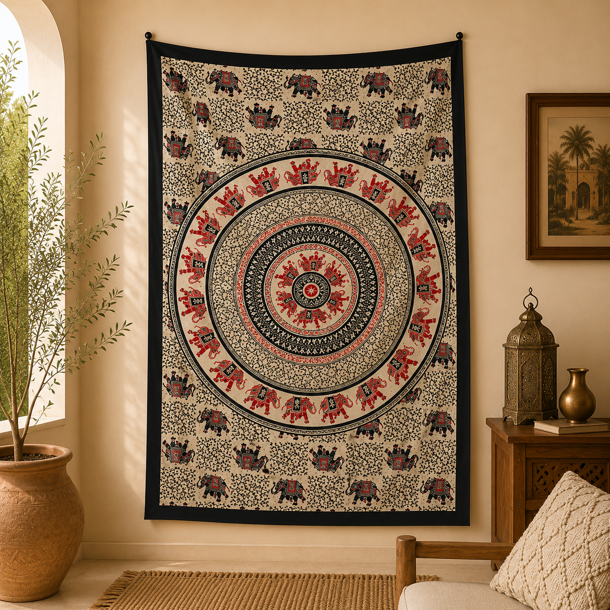 Tapiz decorativo grande, tapiz de pared, tapiz mandala, tela decorativa, Boutique de la India en Colombia