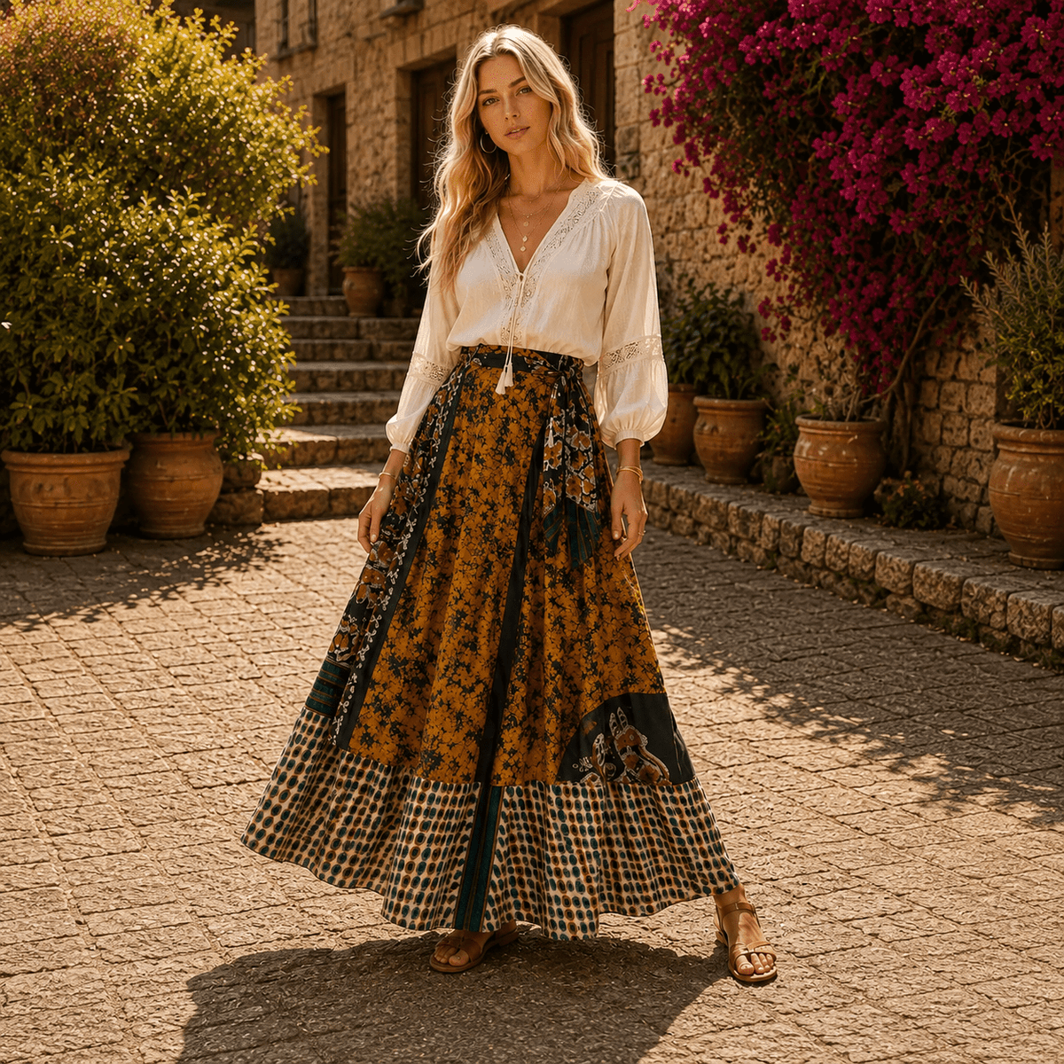 Falda Mágica Doble Faz Ámbar - Tela Envolvente - BOUTIQUEDELAINDIA
