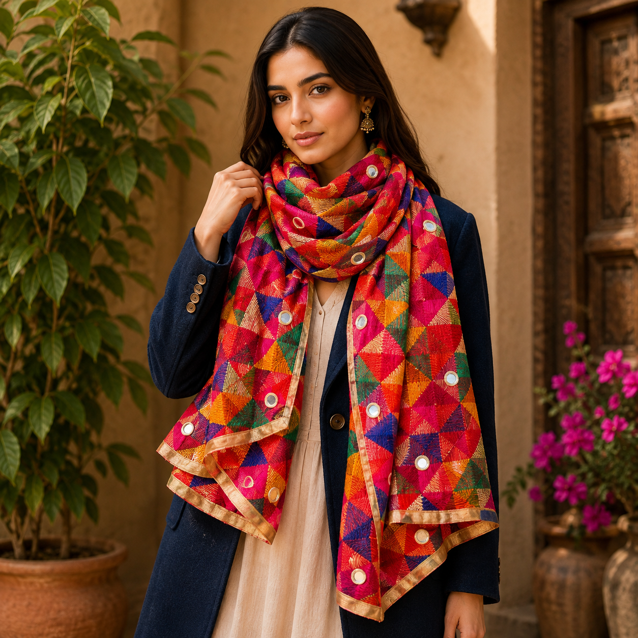 Pashmina Étnica Prisma Real - BOUTIQUEDELAINDIA